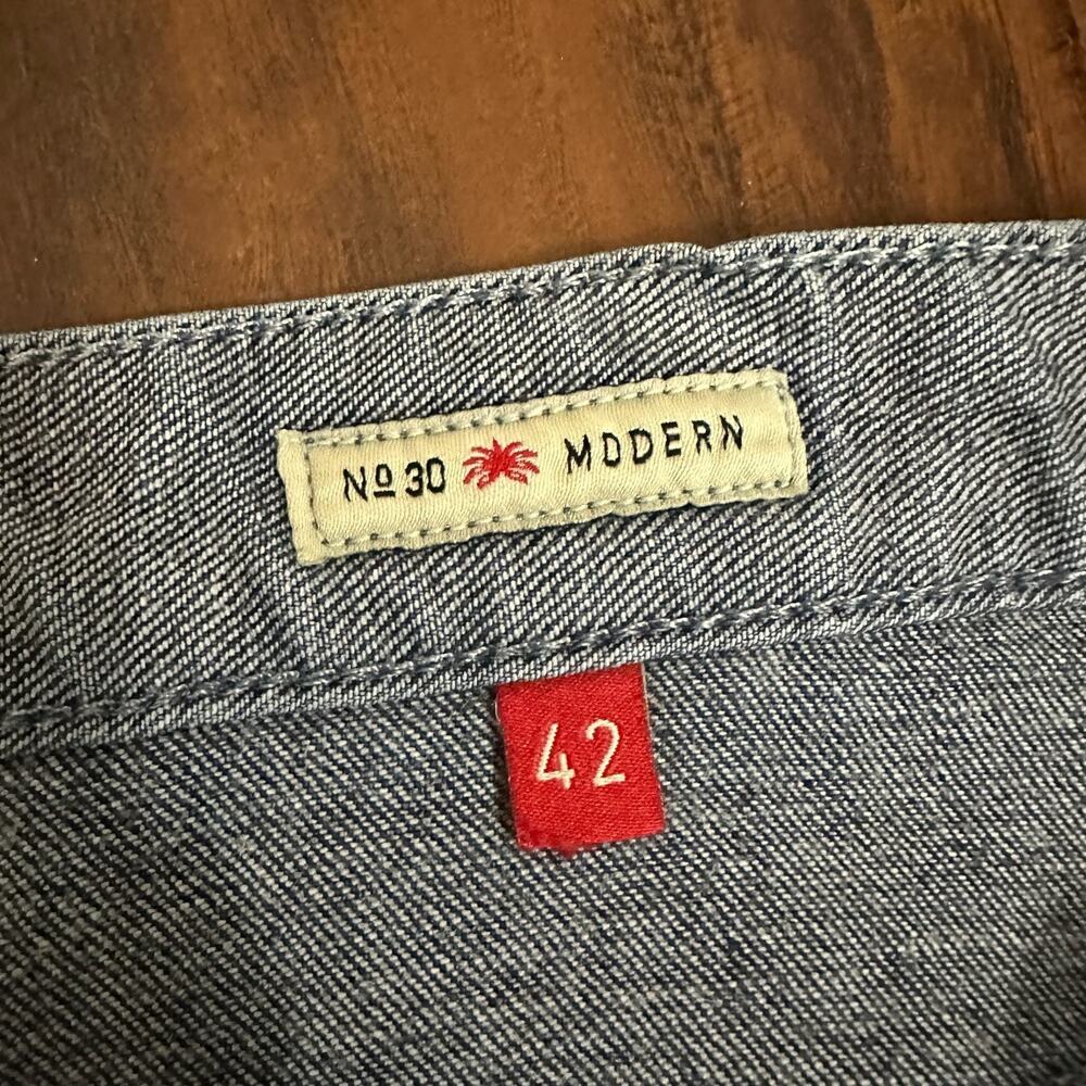 AGAVE DENIM No.30S Modern Selvage Jeans Blue Button Fly Slim Straight Leg - Picture 11 of 16